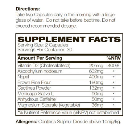 Meratol Supplement Facts