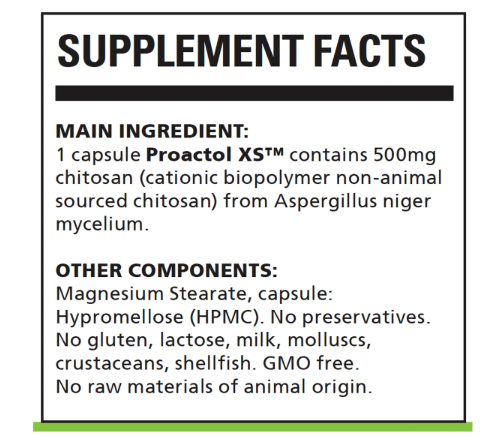Proactol XS Supplement Facts