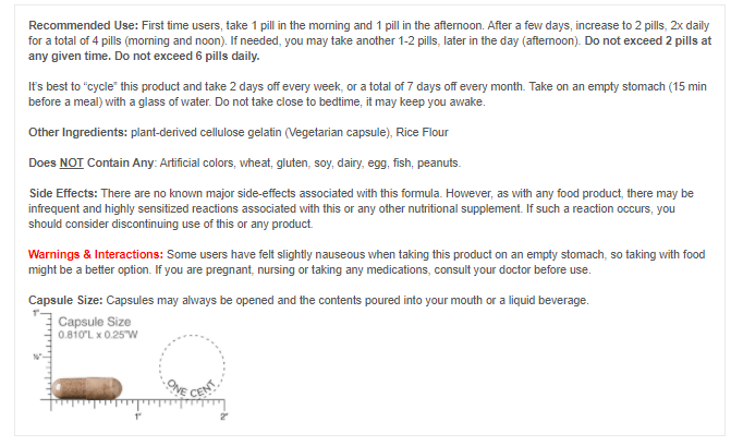 AlphaViril Instruction Label