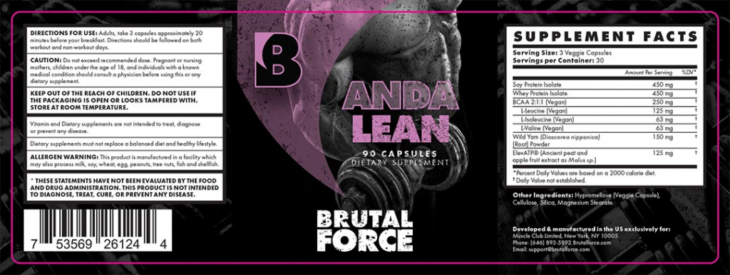 Brutal Force AndaLean Ingredient