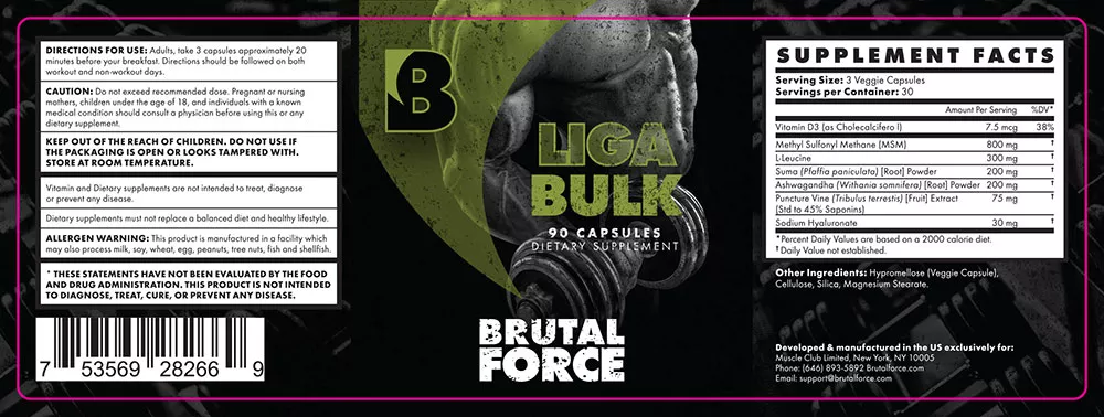 Brutal Force LigaBulk Ingredients