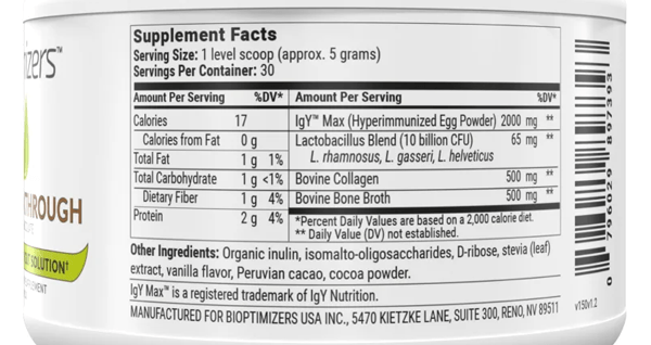 Biome Breakthrough Ingredients