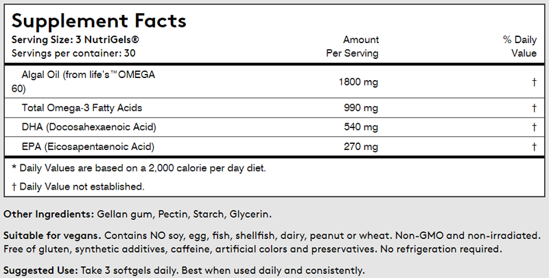 Performance Lab Omega-3 Ingredients